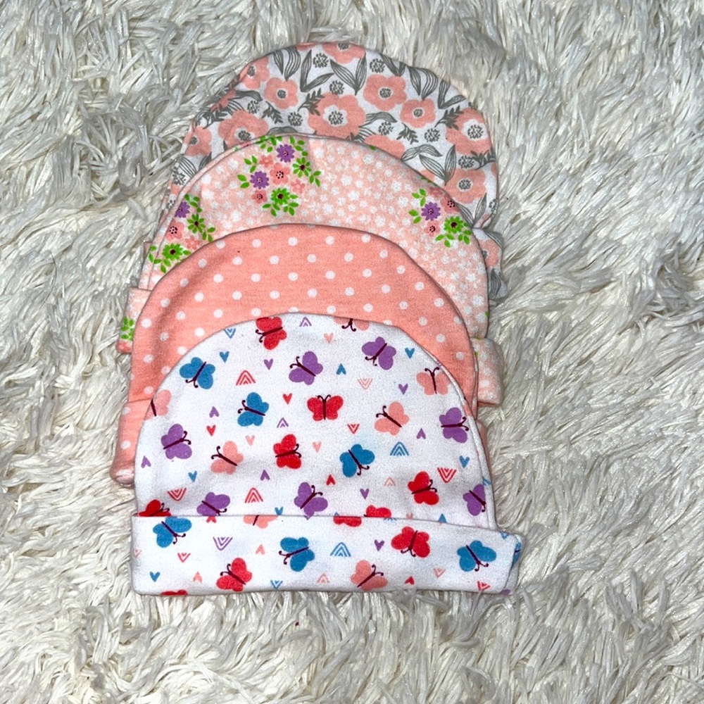 4 pack baby girl's hat caps